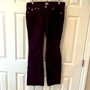 True Religion grape color corduroy pants